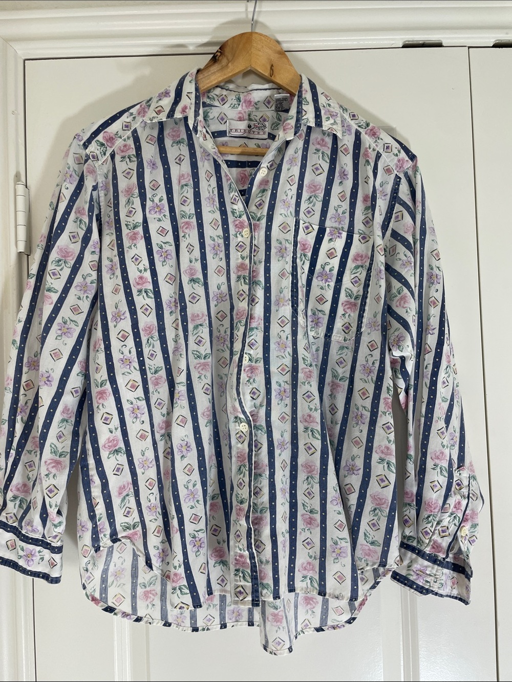 Vintage Tributes cottagecore cotton blend shirt size M